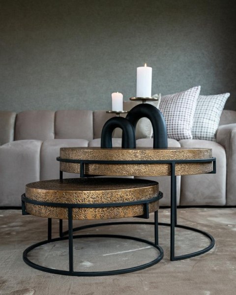 Richmond Interiors RICHMOND świecznik LIVI S czarno-złoty