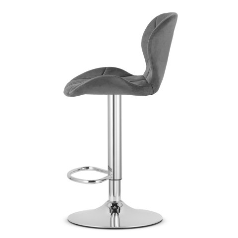 Hoker WEST - aksamit szary / baza chrom x 2