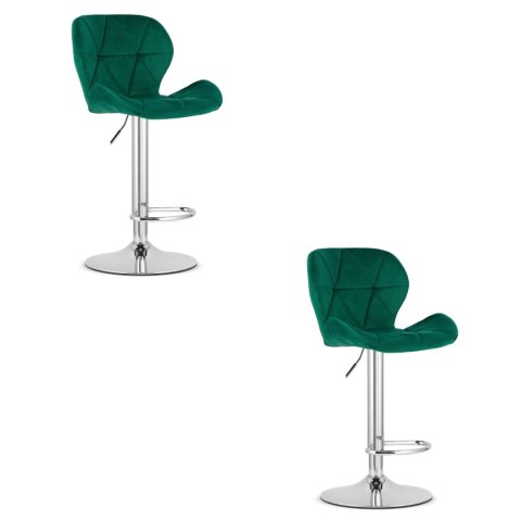 Hoker WEST - aksamit zieleń / baza chrom x 2