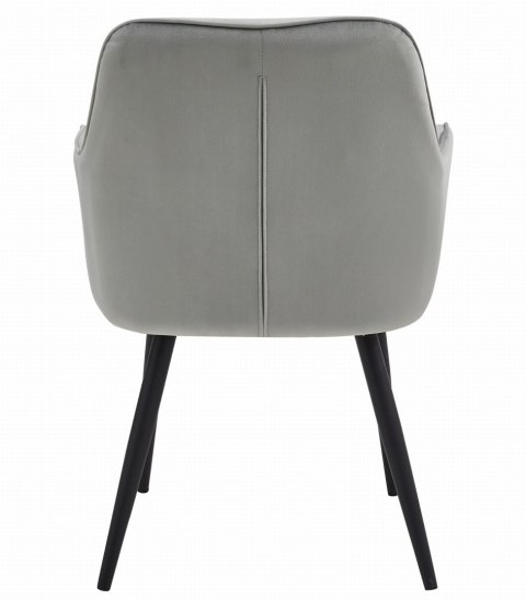 Krzesło JORK - aksamit srebrno-szary / nogi czarne x 1