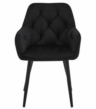 Krzesło JORK - czarny aksamit / nogi czarne x 1