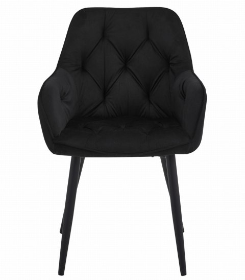 Krzesło JORK - czarny aksamit / nogi czarne x 2