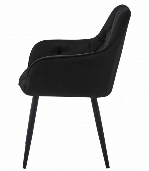 Krzesło JORK - czarny aksamit / nogi czarne x 2