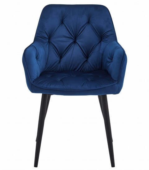 Krzesło JORK - granat aksamit / nogi czarne x 2