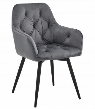 Krzesło JORK360 - ciemny szary aksamit / nogi czarne x 1