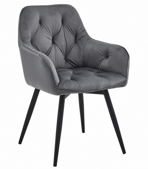 Krzesło JORK360 - ciemny szary aksamit / nogi czarne x 1