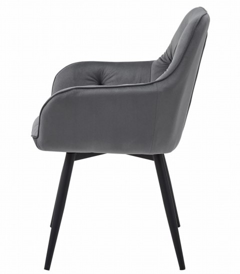 Krzesło JORK360 - ciemny szary aksamit / nogi czarne x 1