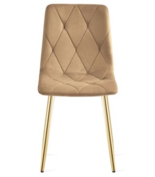 Krzesło LIBRA - brązowy aksamit / nogi kolor złoty x 1