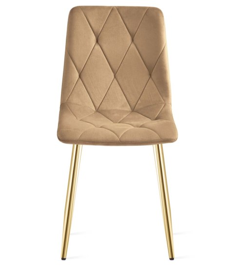 Krzesło LIBRA - brązowy aksamit / nogi kolor złoty x 1