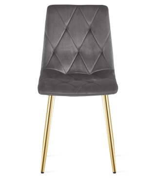 Krzesło LIBRA - ciemny szary aksamit / nogi kolor złoty x 1