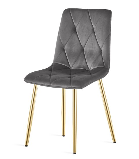 Krzesło LIBRA - ciemny szary aksamit / nogi kolor złoty x 1