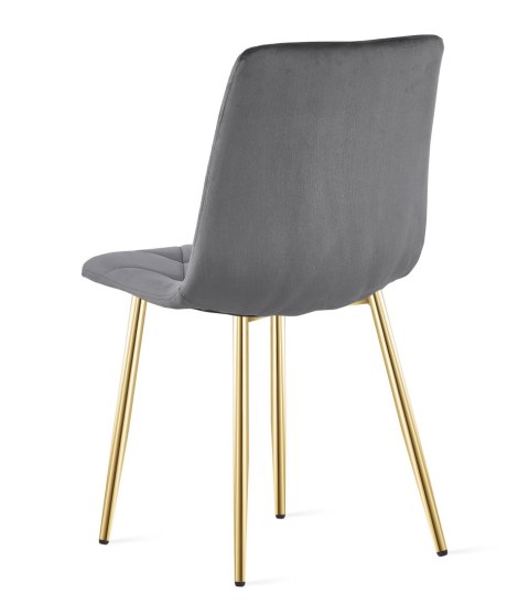 Krzesło LIBRA - ciemny szary aksamit / nogi kolor złoty x 2