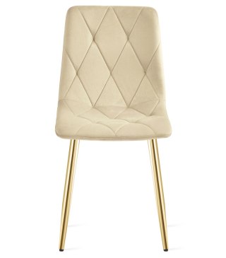 Krzesło LIBRA - jasny beż aksamit / nogi kolor złoty x 1