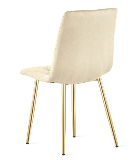 Krzesło LIBRA - jasny beż aksamit / nogi kolor złoty x 1
