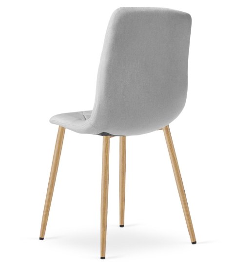 Krzesło LIBRA - jasny szary materiał / nogi kolor drewna x 2
