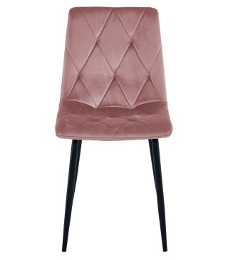 Krzesło LIBRA - róż aksamit / nogi czarne x 1