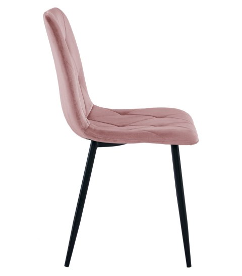 Krzesło LIBRA - róż aksamit / nogi czarne x 2