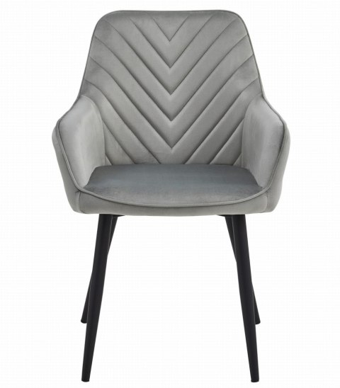 Krzesło NANA - aksamit srebrno-szary / nogi czarne x 1