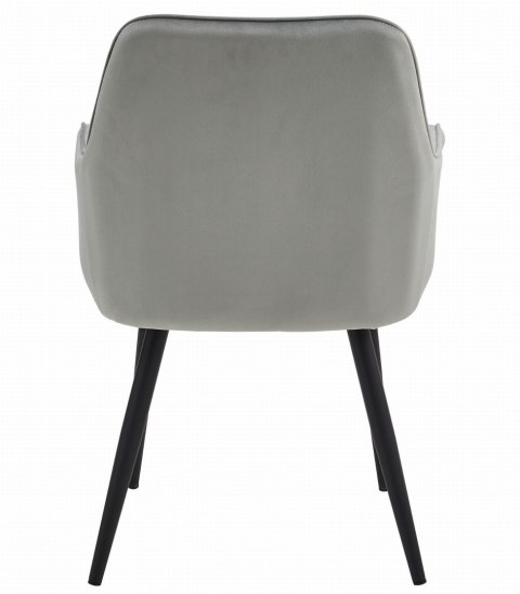 Krzesło NANA - aksamit srebrno-szary / nogi czarne x 2