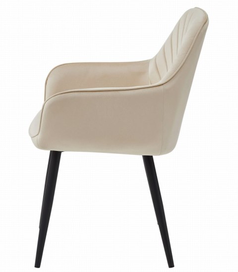 Krzesło NANA - beż aksamit / nogi czarne x 2