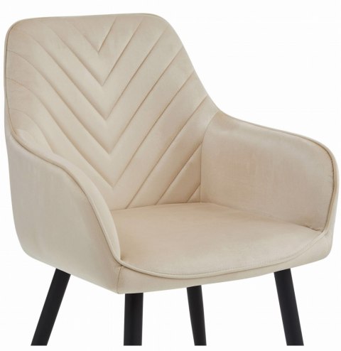 Krzesło NANA - beż aksamit / nogi czarne x 2