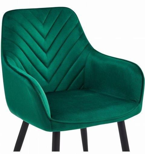 Krzesło NANA - ciemna zieleń aksamit / nogi czarne x 2