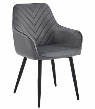 Krzesło NANA - ciemny szary aksamit / nogi czarne x 1