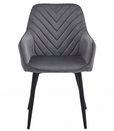 Krzesło NANA - ciemny szary aksamit / nogi czarne x 1