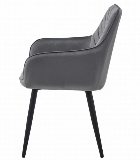 Krzesło NANA - ciemny szary aksamit / nogi czarne x 2