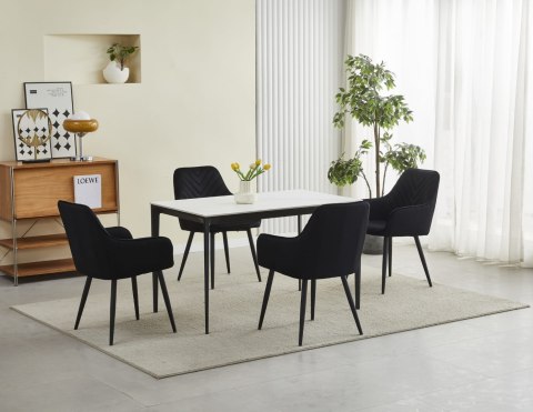 Krzesło NANA - czarny aksamit / nogi czarne x 1