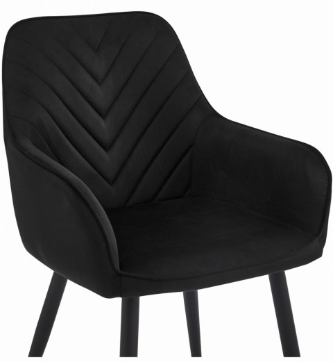Krzesło NANA - czarny aksamit / nogi czarne x 2