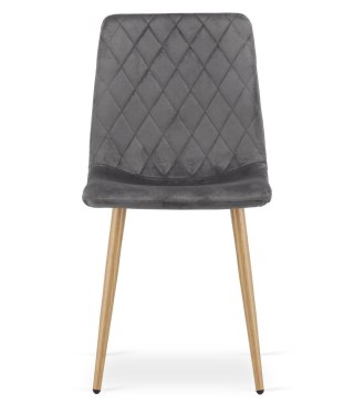 Krzesło TURIN - ciemny szary aksamit / nogi kolor drewna x 1