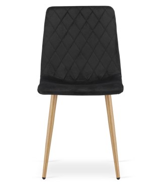 Krzesło TURIN - czarny aksamit / nogi kolor drewna x 1