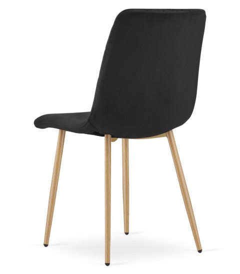 Krzesło TURIN - czarny aksamit / nogi kolor drewna x 1