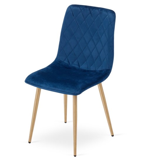 Krzesło TURIN - granat aksamit / nogi kolor drewna x 1