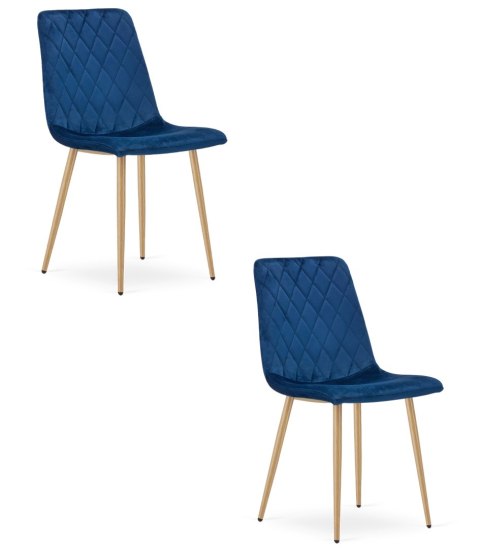 Krzesło TURIN - granat aksamit / nogi kolor drewna x 2