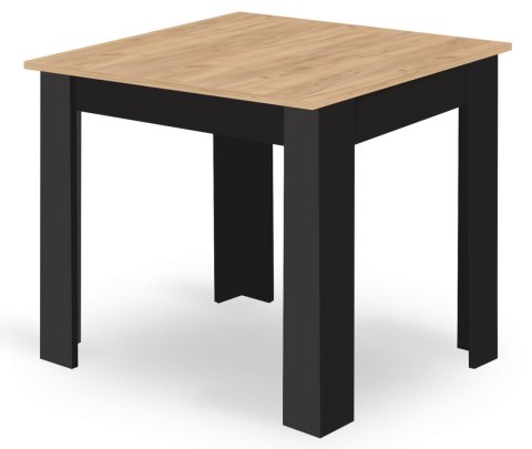 Stół NP 80x80cm Artisan nogi czarne + 4 krzesła MARK czarne nogi naturalne