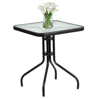 Stół kwadrat ISLAND 70cm + 4x Krzesło SOFIA brąz