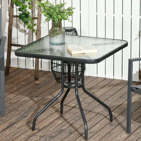 Stół kwadrat ISLAND 70cm + 4x Krzesło SOFIA czarne