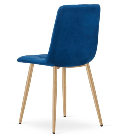 Krzesło KARA - granat aksamit / nogi kolor drewna x 2
