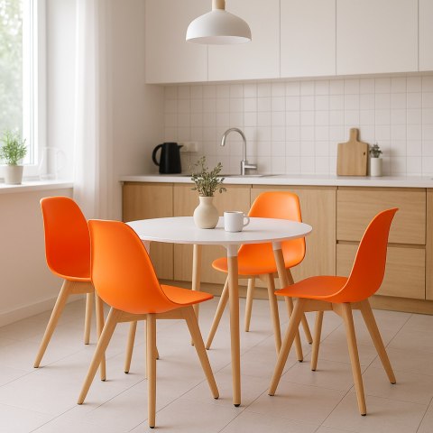 Krzesło KITO pomarańcz / nogi naturalne x 4