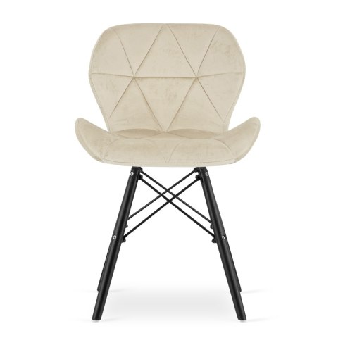 Krzesło LAGO Aksamit - beż / nogi czarne x 1