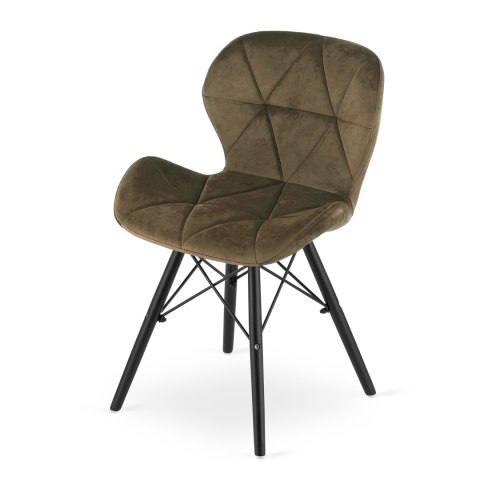 Krzesło LAGO Aksamit - brąz / nogi czarne x 4