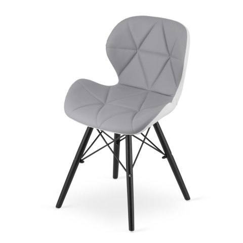 Krzesło LAGO ekoskóra - szaro-białe / nogi czarne x 3
