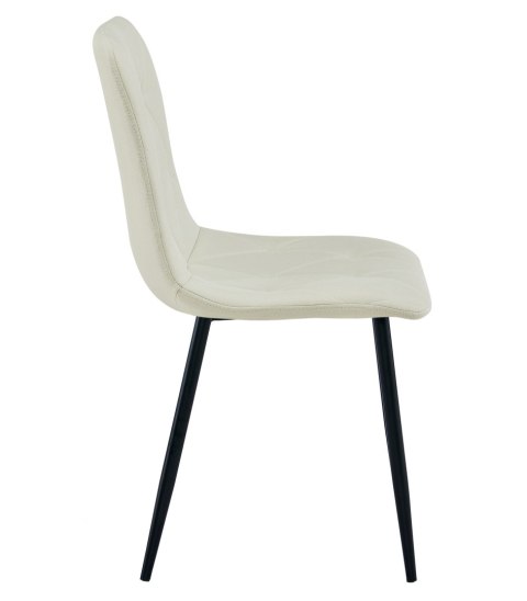 Krzesło LIBRA - beż materiał / nogi czarne x 4