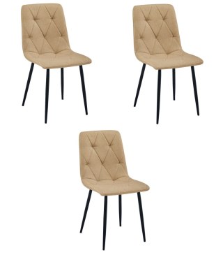 Krzesło LIBRA - brąz materiał / nogi czarne x 3