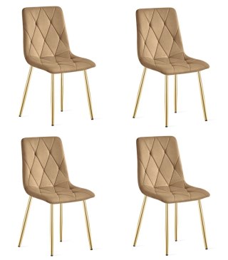 Krzesło LIBRA - brązowy aksamit / nogi kolor złoty x 4