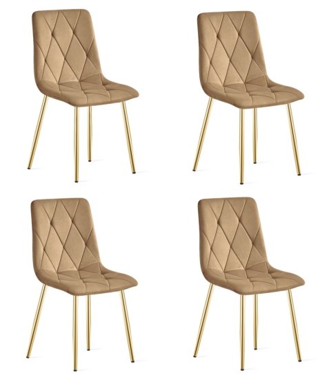 Krzesło LIBRA - brązowy aksamit / nogi kolor złoty x 4