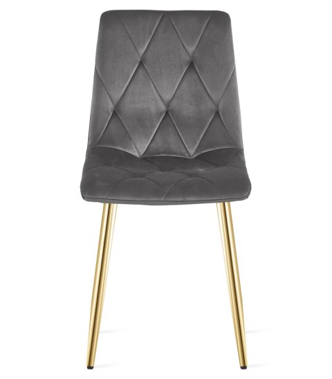Krzesło LIBRA - ciemny szary aksamit / nogi kolor złoty x 4