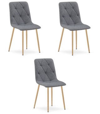 Krzesło LIBRA - ciemny szary materiał / nogi kolor drewna x 3